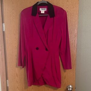 Chic Fuchsia Blazer with Black Collar